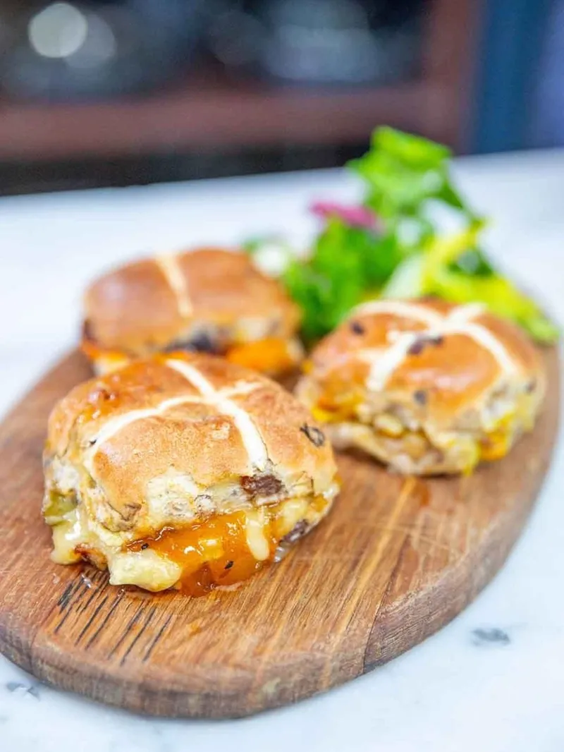 Cheesy Hot Cross Buns Recipe with Easter Leftovers