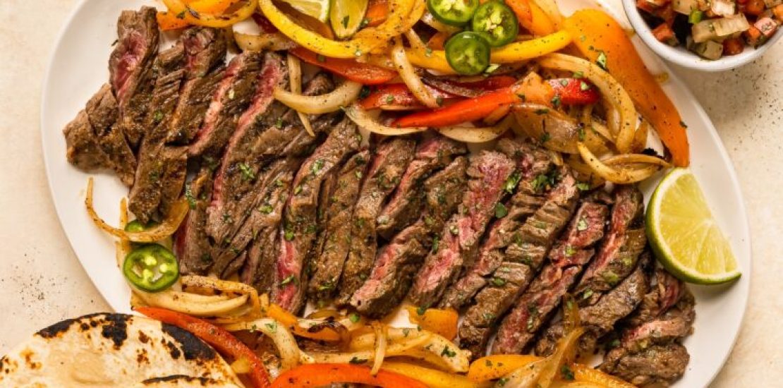 Air fryer Sirloin steak fajitas