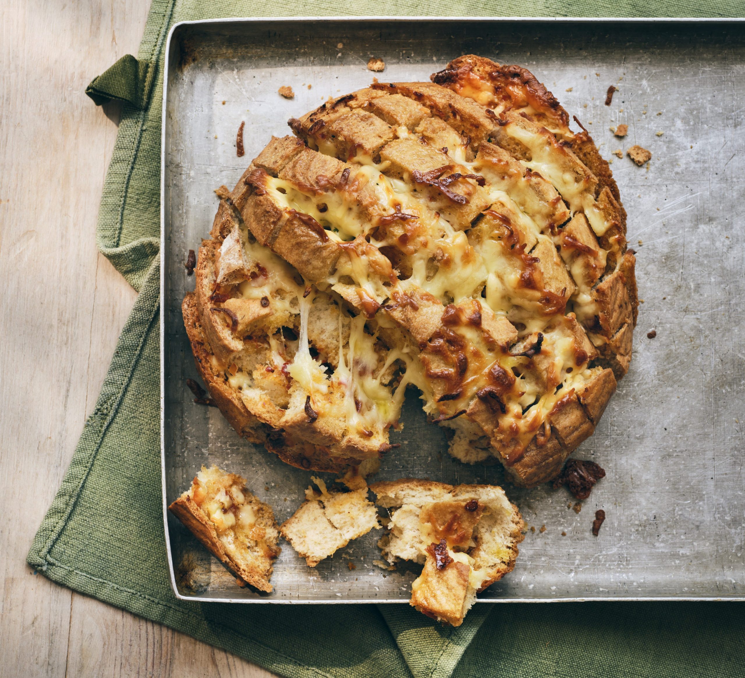 Cheddar & harissa garlic bread