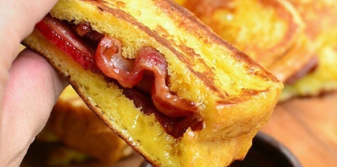 Crispy Air Fryer Bacon Stuffed Brioche French Toast Sticks