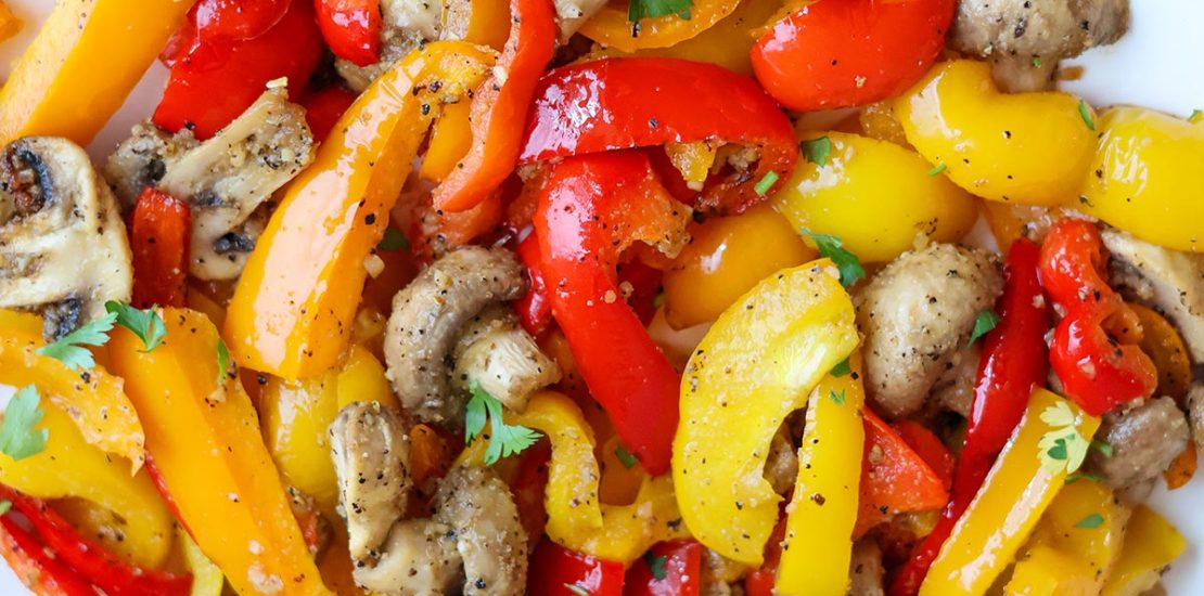 Air Fryer Peppers and Mushroom
