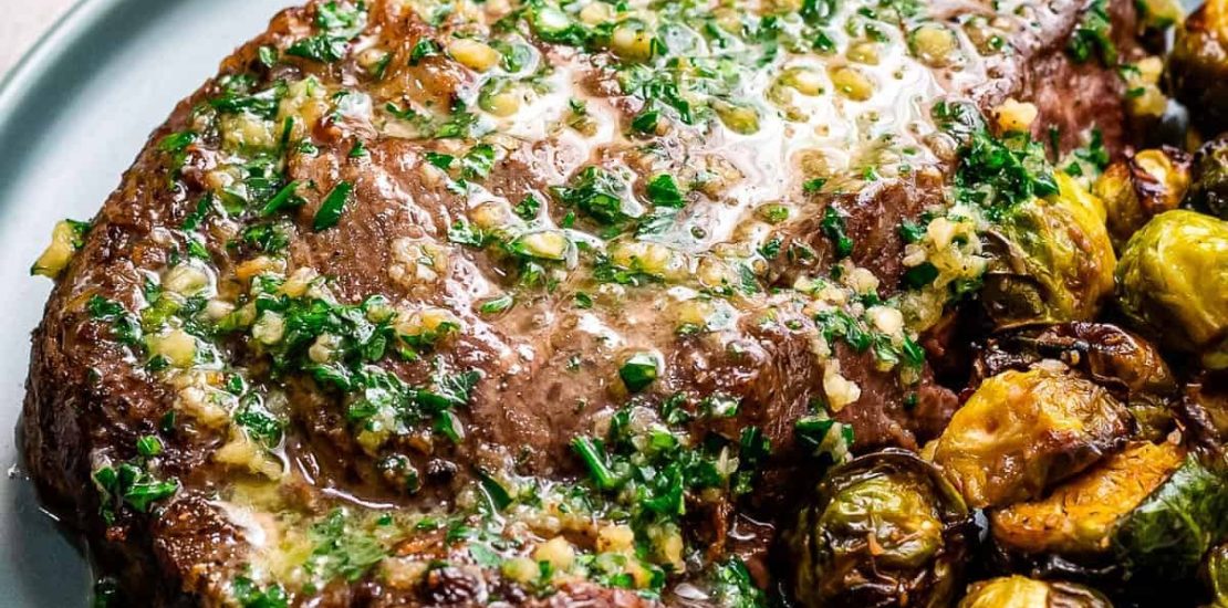 Air Fryer Steaks with Garlic Butter