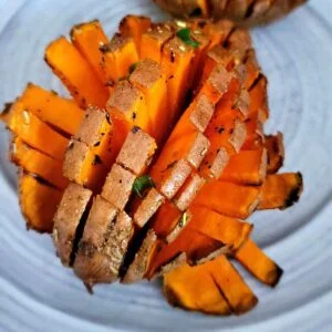 Air Fryer Blooming Sweet Potatoes