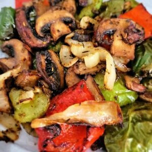 Air Fryer Peppers and Mushrooms