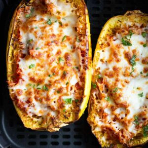 Air Fryer Stuffed Spaghetti Squash
