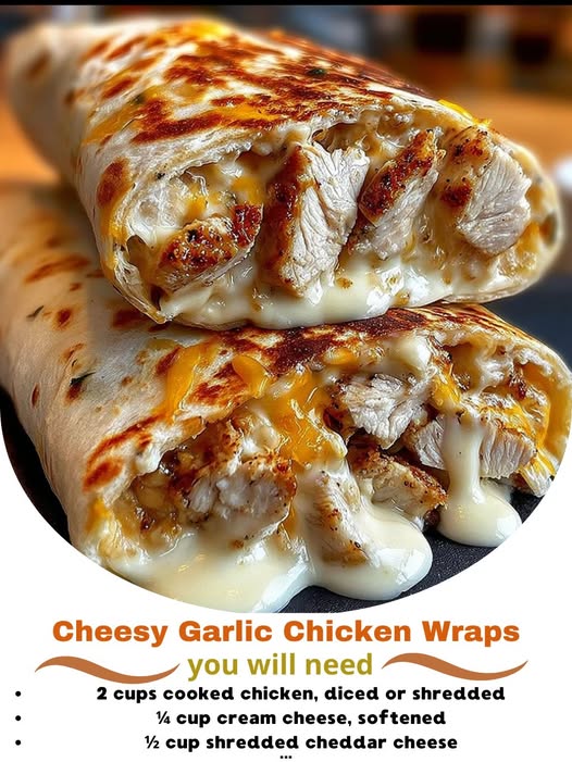 Cheesy Garlic Chicken Wraps