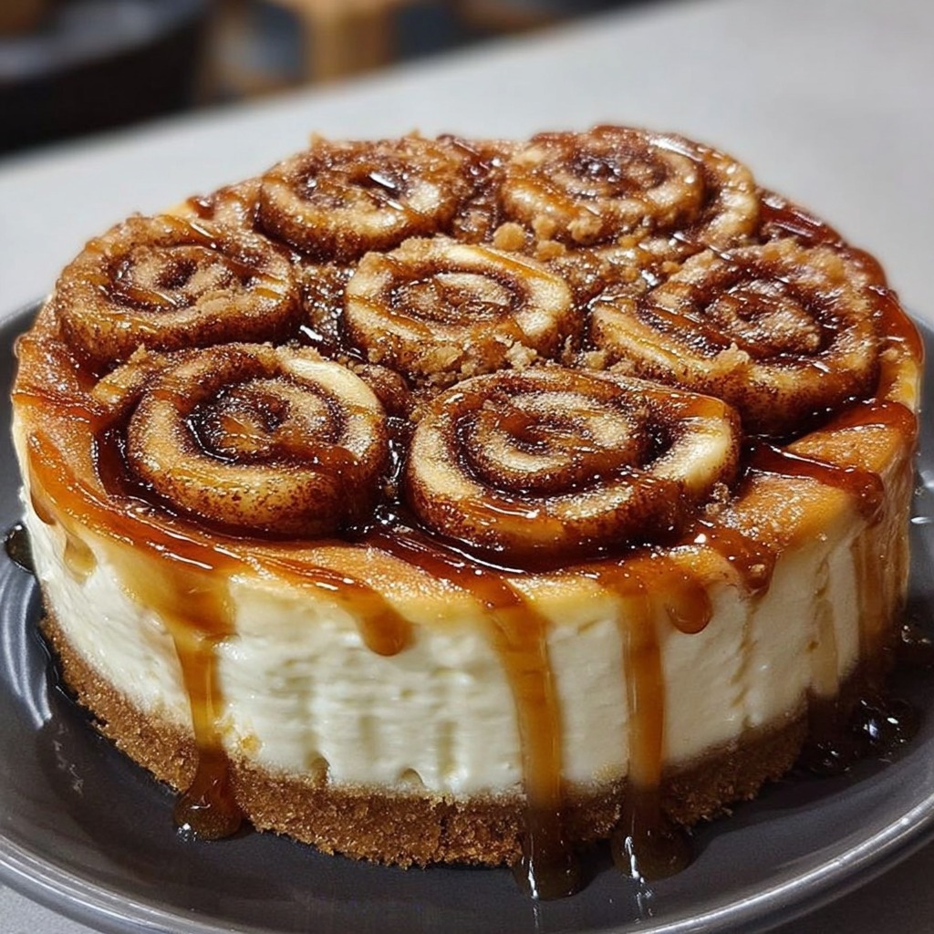 Cinnamon Roll Honeybun Cheesecake