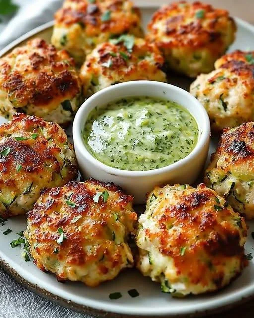 Golden Baked Chicken and Zucchini Protein Poppers
