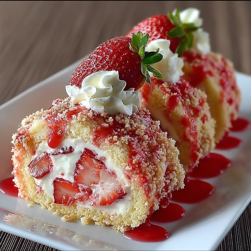 Strawberry Shortcake Cheesecake Rolls