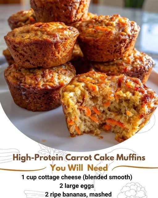 High-Protein Carrot Cake Cottage Cheese Muffins