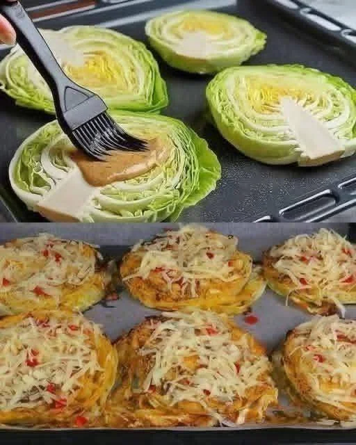 Cheesy Baked Cabbage Steaks