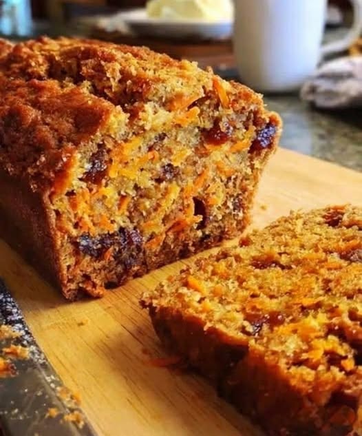 Carrot and Date Loaf: 1 Easy Recipe For The Perfect Treat 1 A close-up photo of a healthy Carrot and Date Loaf showing a moist crumb texture with visible orange carrot shreds and dark sweet dates.