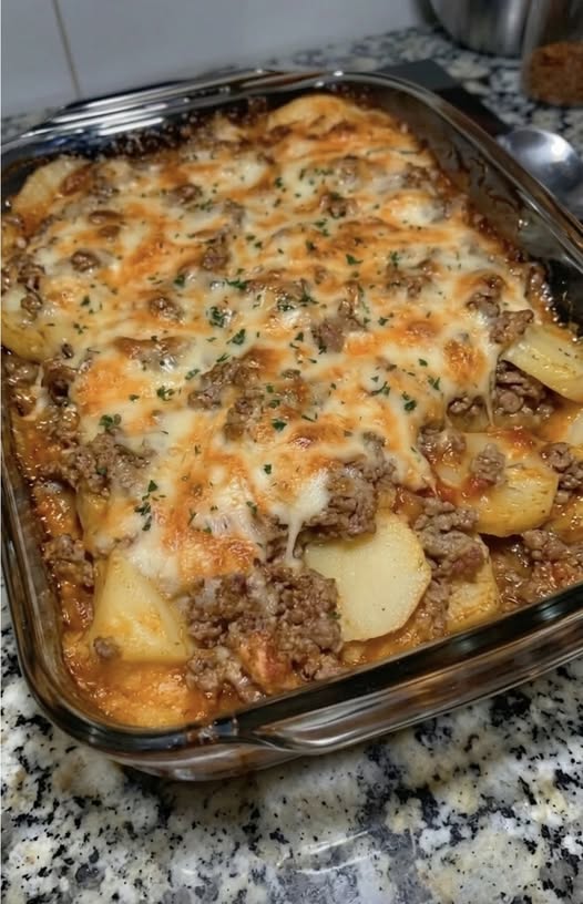 Cheesy Hamburger Potato Casserole