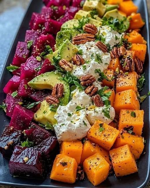 7 Delicious Reasons to Love This Roasted Beet & Butternut Squash Salad with Ricotta 1 Roasted Beet & Butternut Squash Salad with ricotta and roasted vegetables