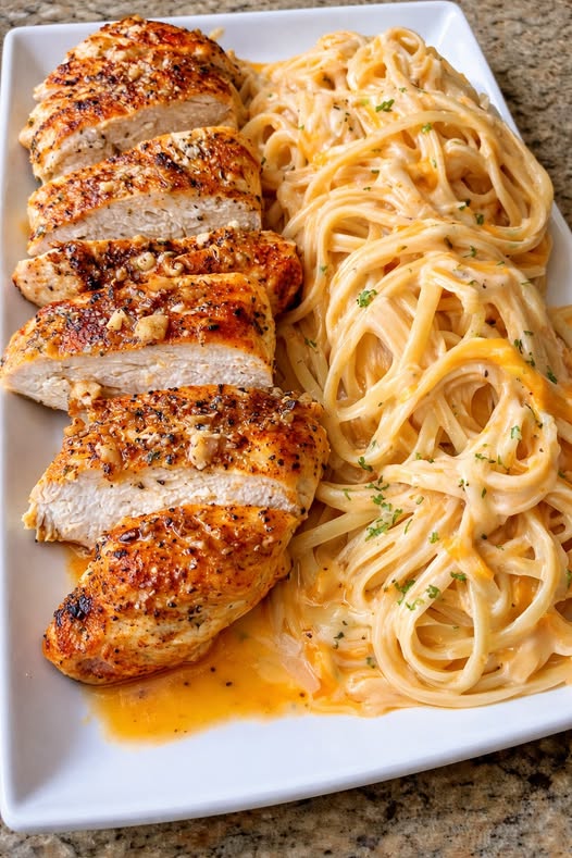 7 Delicious Reasons to Love This Garlic Parmesan Chicken Linguine in Provolone Mozzarella Alfredo