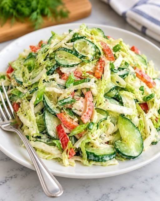 7 Refreshing Reasons to Love This Easy Cucumber Salad 1 Fresh Cucumber Salad with Tomatoes, Red Onion and Herbs