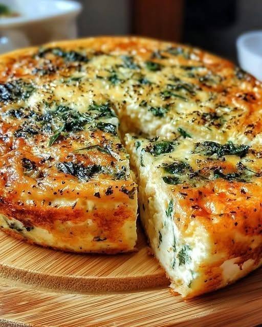 7 Delicious Reasons to Love This Easy Crustless Spinach Quiche 1 Crustless Spinach Quiche with fresh spinach, feta cheese, and mozzarella baked until golden